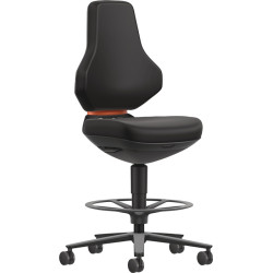 Arbeitsdrehstuhl TEXON Sitz Stopp Rl.u.Fußring Skintec schwarz 570 810mm BIMOS