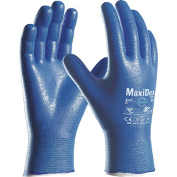 Handschuhe MaxiDex® Gr.8 blau EN ISO 374 5 EN 388 PSA III ATG