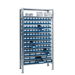 Steckregal H2000xB1000xT400mm Grundregal 14 Stahl Bd.90x3,15x4 blau TECWERK