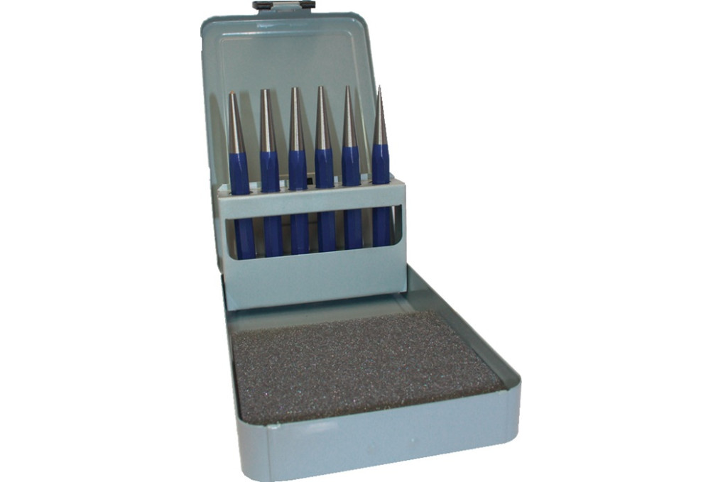 Durchtreibersatz 6tlg.1 2 3 4 5 Körner D.4mm Metallkass.TECWERK