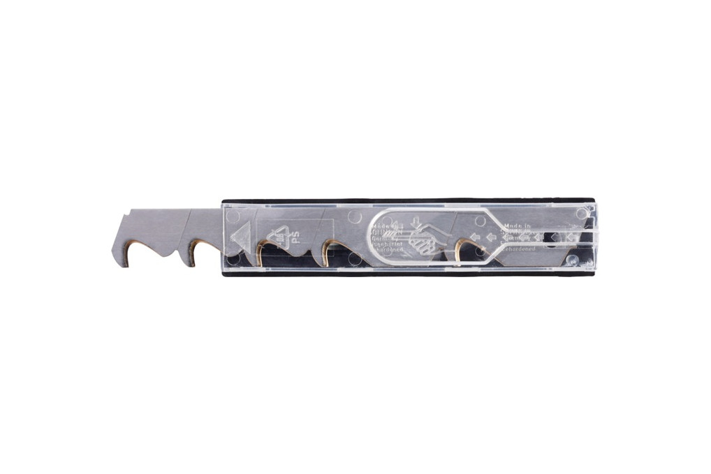 Abbrechhakenklinge L104,5xB17,7xS0,5mm TiN 3 Sollbruchstellen 10 St. Spender