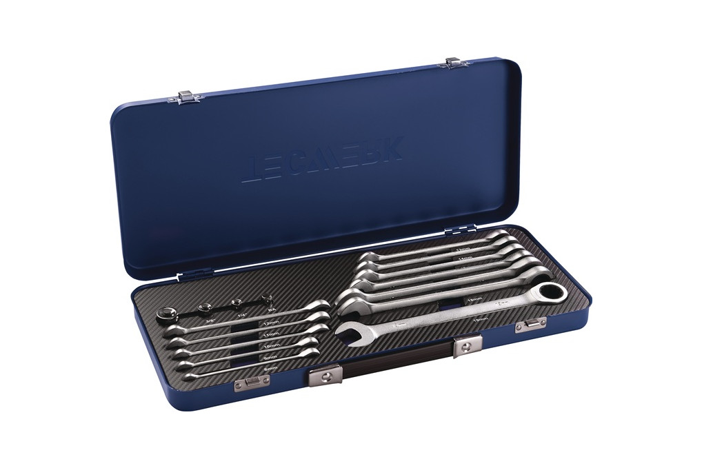 Maulringratschenschlüsselsatz 16 tlg.SW 8 19mm ger.TECWERK