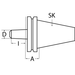 Bohrfutteraufnahme DIN 69871A B16 SK40 A. L.25mm TECWERK