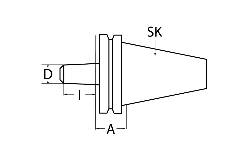 Bohrfutteraufnahme DIN 69871A B16 SK40 A. L.25mm TECWERK
