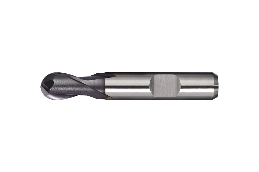 Vollradiusfräser D.6mm Einsatz L.14mm HSS Co8 TiCN Weldon Z.2 ext.kurz TECWERK