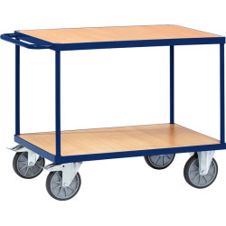 Tischwagen 2 Ladeflächen L850xB500mm saphirblau Trgf.500kg TECWERK