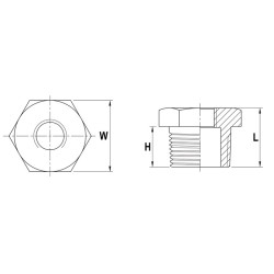Reduzierstück NPS 2 1 2 Zoll NPS2 2 Zoll 8 kant L 36mm SPRINGER