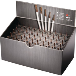 Schaftfräserset DIN6527 D.1 1,5 2 3 4mm Z.3 VHM TiSiN 50tlg.Krt.TECWERK