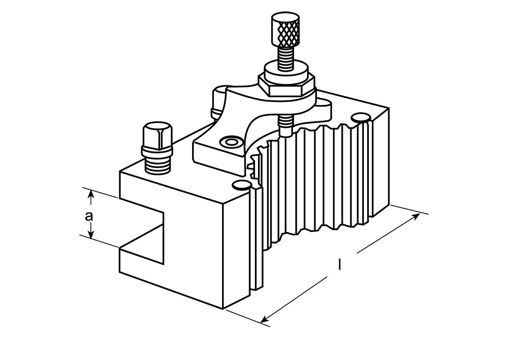 Wechselhalter f.Stahlhalterkopf C f.Drehstähle Spann H.32mm TECWERK