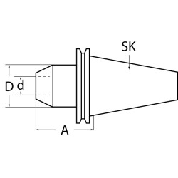 Flächenspannfutter DIN 69871AD Weldon Spann D.14mm SK40 A. L.100mm TECWERK