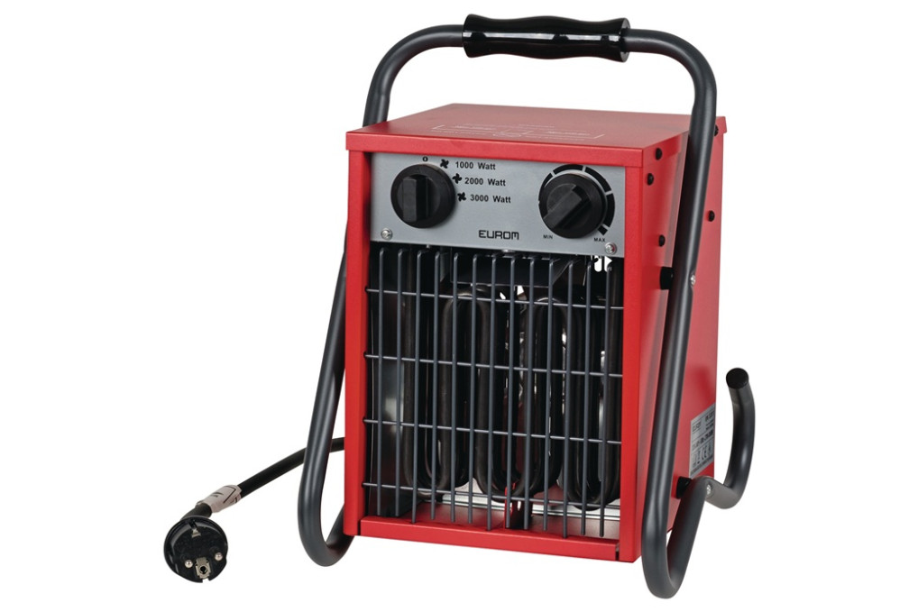 Elektroheizer 308,88 m³ h 1000 2000 3000 W 16 A EUROM