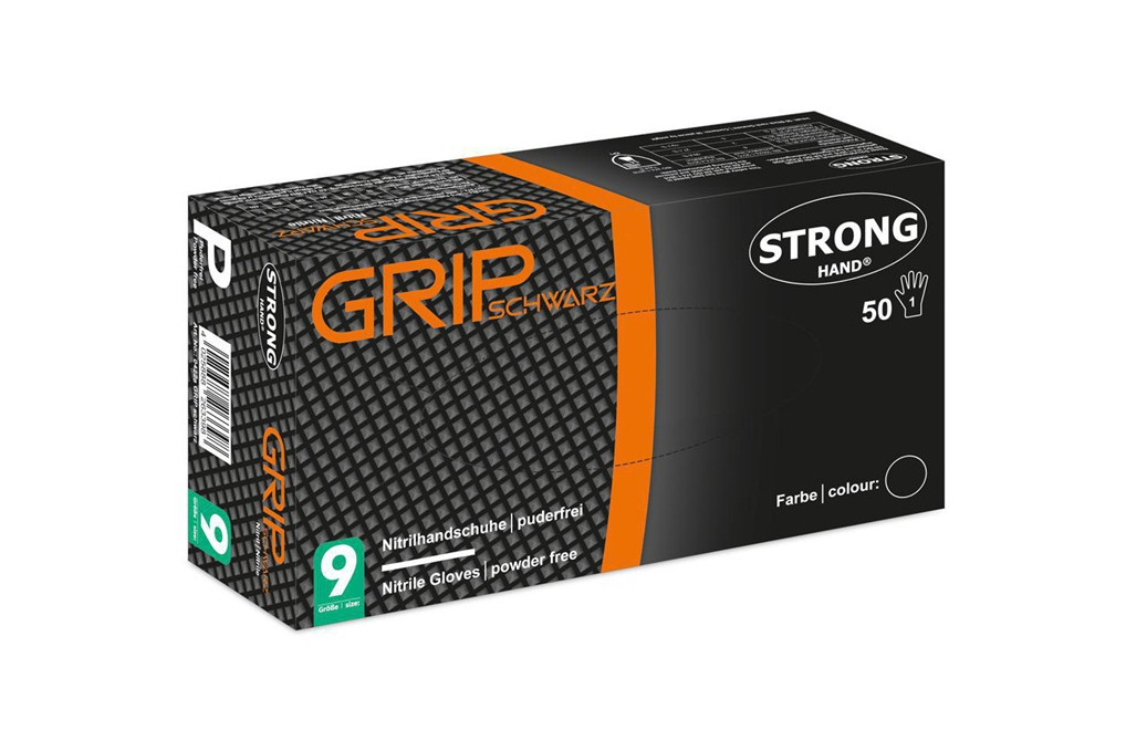 Einw. Handsch.Grip Schwarz Gr.10 schwarz Nitril 50 St. Box