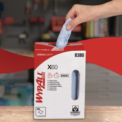 Putztuch WYPALL X 60 8380 L.ca.420 mmxB.ca.245mm blau Krt. Putztuch WYPALL X 60 8380 L.ca.420 mmxB.ca.245mm blau Krt.