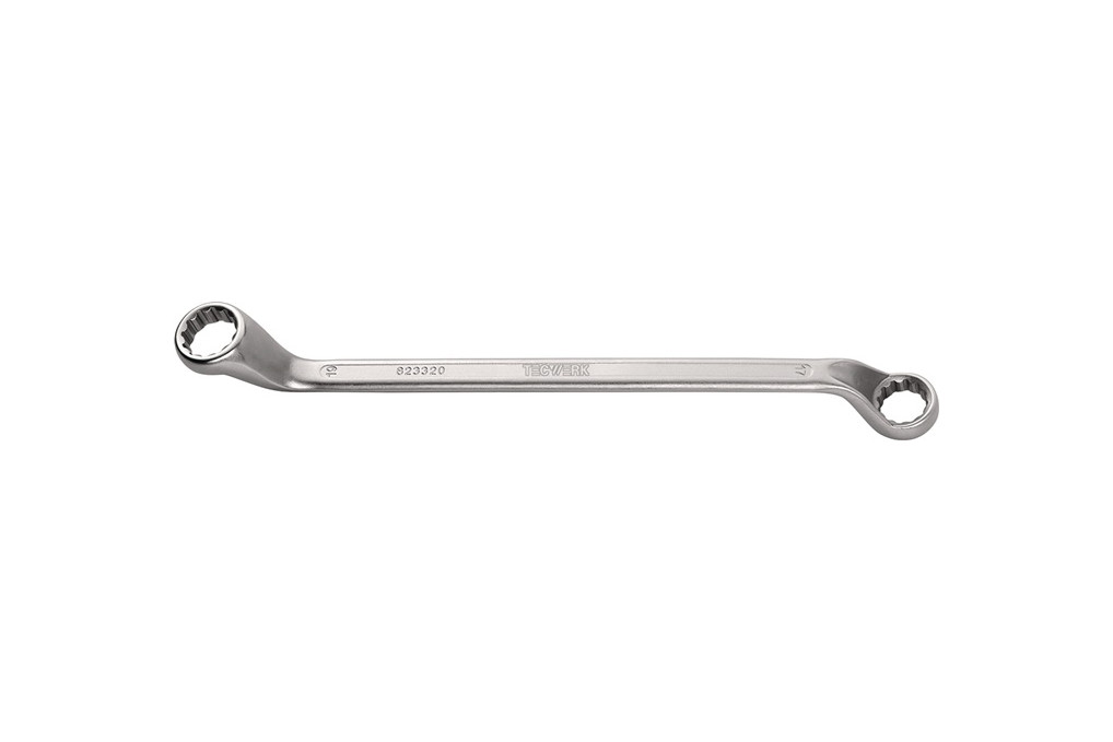 Doppelringschlüssel 18x19mm 290mm tief gekr.TECWERK Doppelringschlüssel 18x19mm 290mm tief gekr.TECWERK