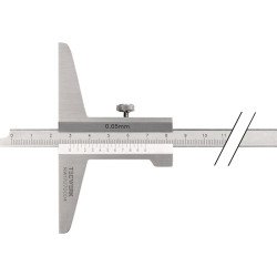 Tiefenmessschieber DIN 862 200mm ger.Schiene 10x4,5mm TECWERK