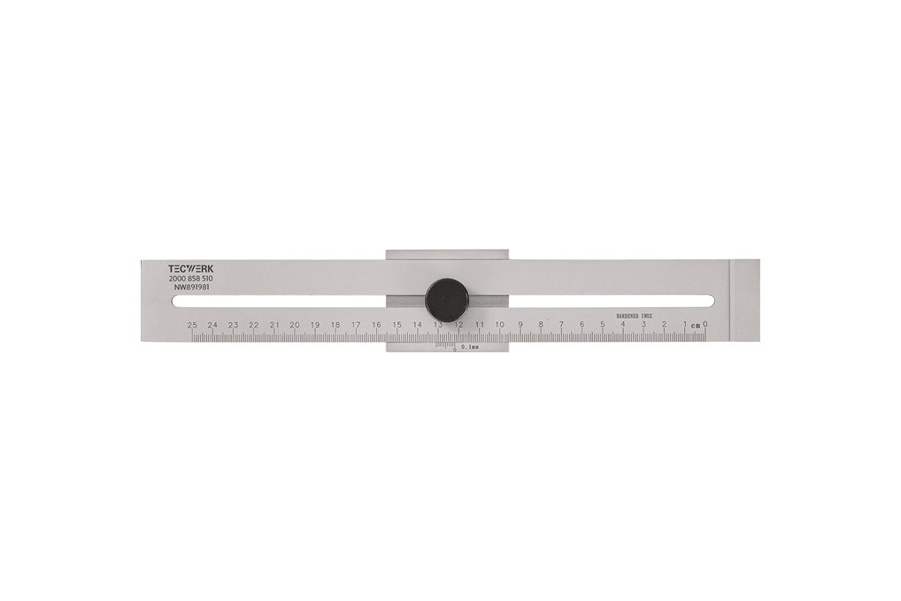 Streichmaß 300mm m.flachem Schieber INOX TECWERK