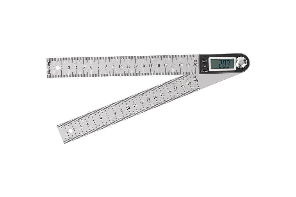 Winkelmesser Schienen L.200mm Abl.0,1Grad dig.TECWERK Winkelmesser Schienen L.200mm Abl.0,1Grad dig.TECWERK
