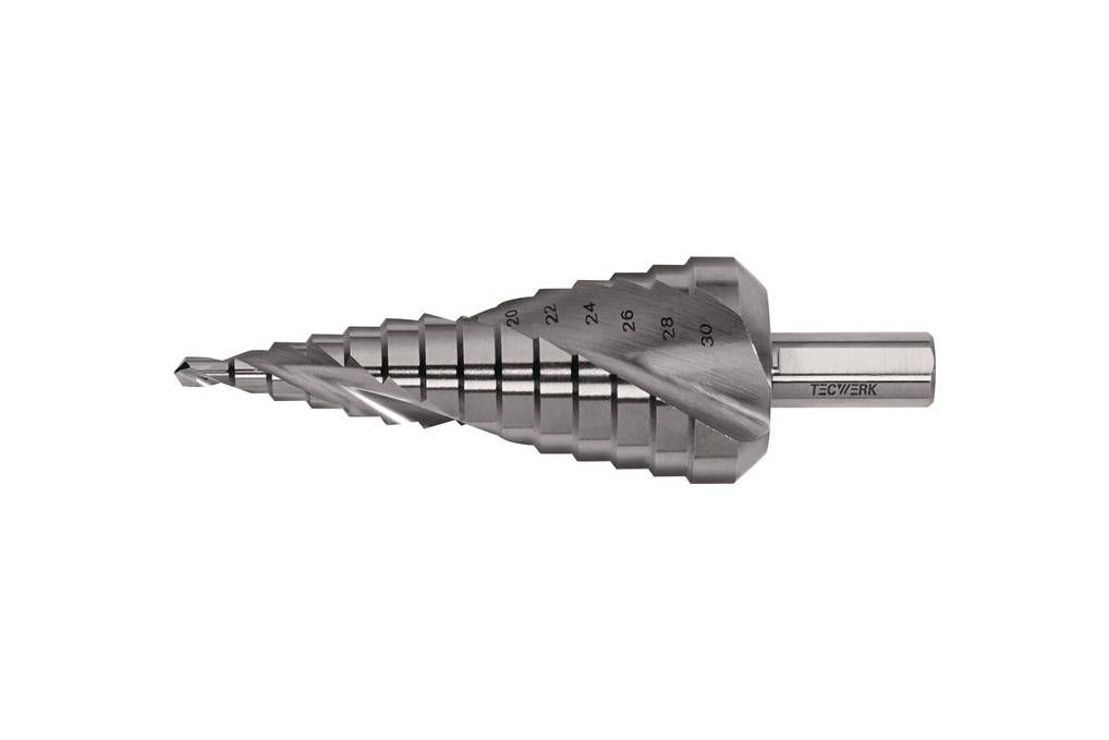 Stufenbohrer Bohrber.4 30mm HSS Spiralnut Z.2 Stufen 14 TECWERK