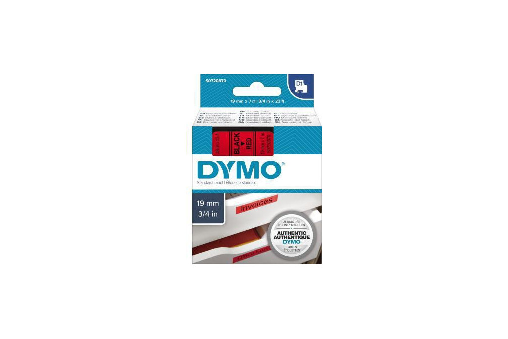 DYMO Schriftbandkassette D1 S0720870 19mmx7m sw auf rt