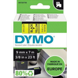 DYMO Schriftbandkassette D1 S0720730 9mmx7m schwarz auf gelb