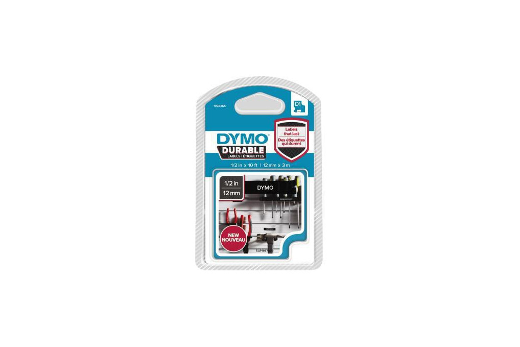 DYMO Schriftbandkassette D1 1978365 12mmx3m ws auf sw