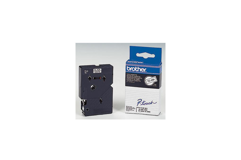 Brother Schriftbandkassette TC291 9mmx7,7m laminiert sw auf ws
