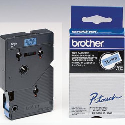 Brother Schriftbandkassette TC501 12mmx7,7m laminiert sw auf bl