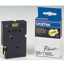 Brother Schriftbandkassette TC691 9mmx7,7m laminiert sw auf ge