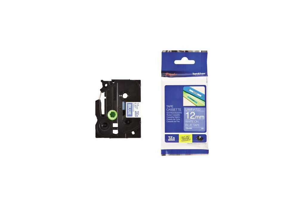 Brother Schriftbandkassette TZE535 12mmx8m laminiert ws auf bl