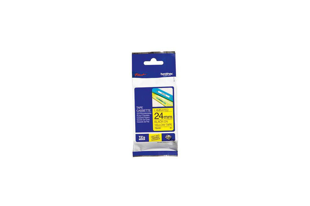 Brother Schriftbandkassette TZE651 24mmx8m laminiert sw auf ge