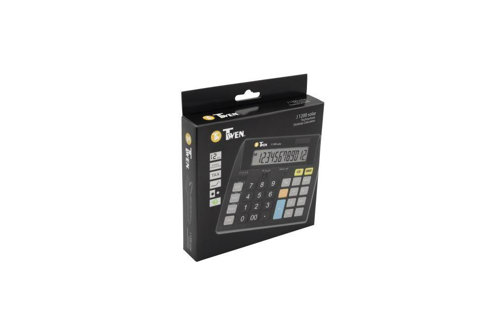 TWEN Tischrechner J 1200 12Zeichen Solar Batterie