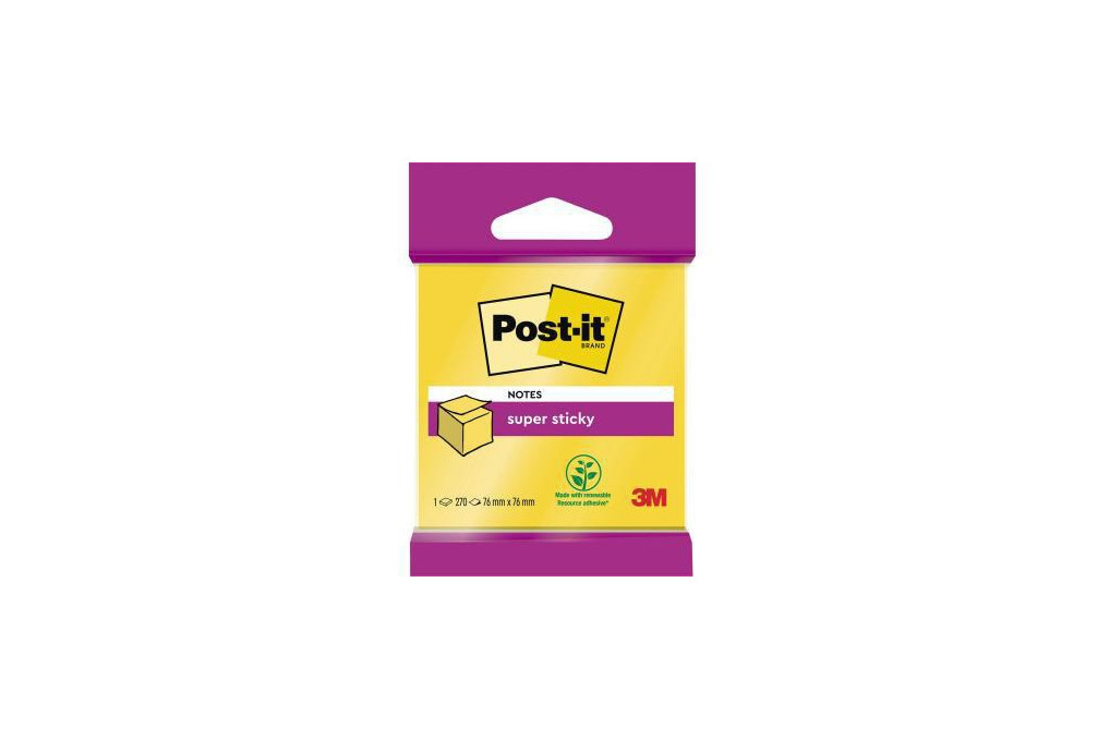 Post it Haftnotiz Super Sticky 2014 S 76x76mm 270Bl. narzissengelb