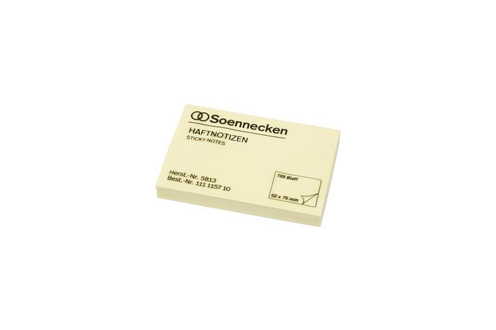 Soennecken Haftnotiz 5813 75x50mm 100Blatt gelb Soennecken Haftnotiz 5813 75x50mm 100Blatt gelb