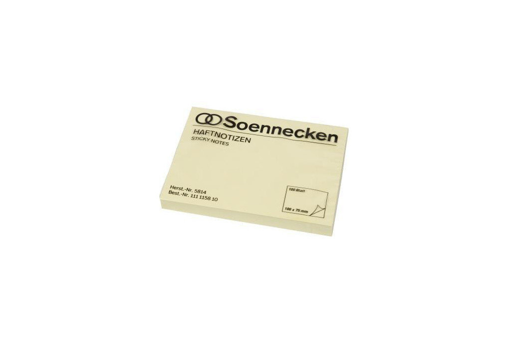 Soennecken Haftnotiz 5814 100x75mm 100Blatt gelb Soennecken Haftnotiz 5814 100x75mm 100Blatt gelb