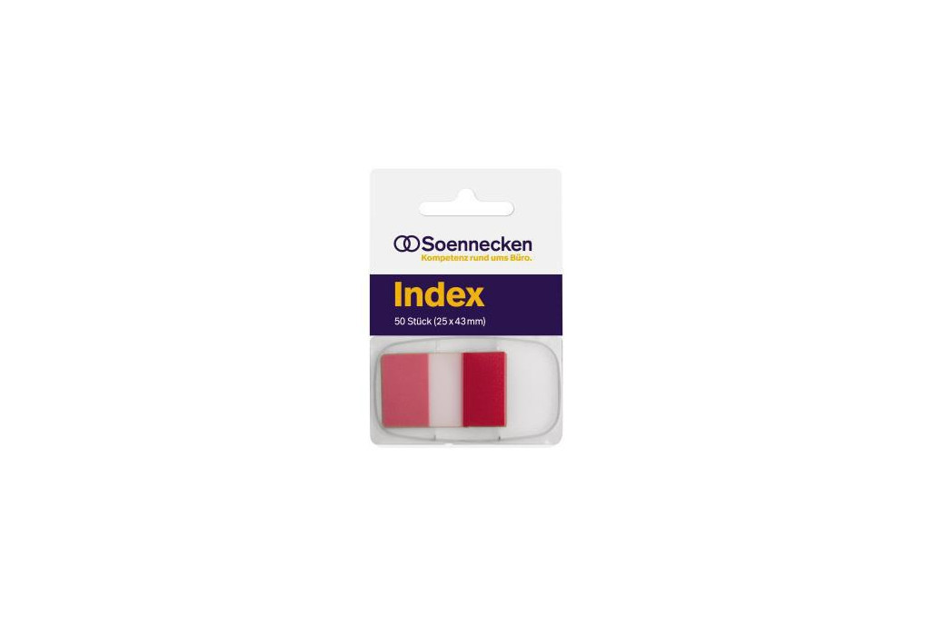 Soennecken Haftstreifen Index 5821 25x43mm 50Streifen Spender rot