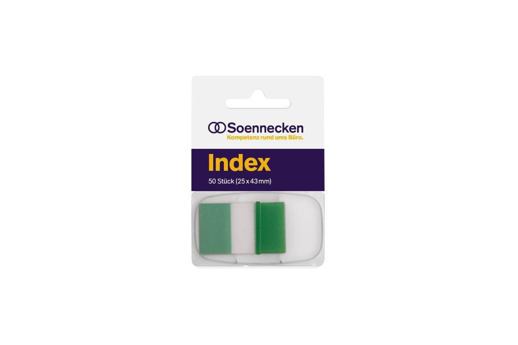 Soennecken Haftstreifen Index 5823 25x43mm 50Streifen Spender grün