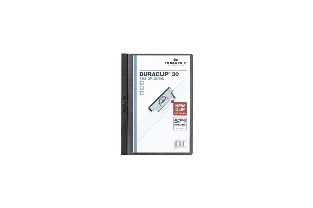 DURABLE Klemmmappe DURACLIP 30 220001 DIN A4 Hartfolie schwarz