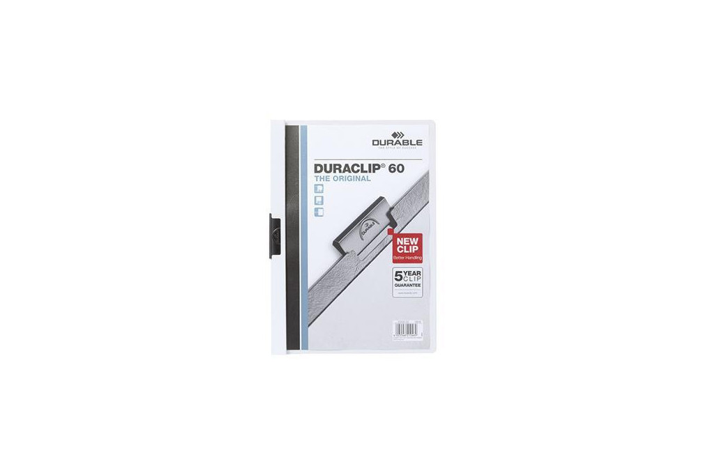 DURABLE Klemmmappe DURACLIP 60 220902 DIN A4 Hartfolie weiß