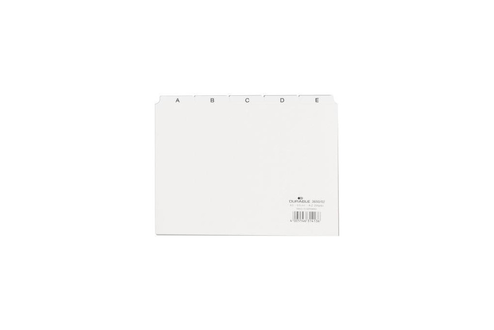 DURABLE Leitregister 365002 DIN A5 quer A Z Kunststoff weiß DURABLE Leitregister 365002 DIN A5 quer A Z Kunststoff weiß