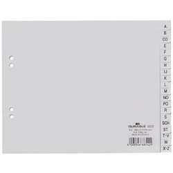 DURABLE Register 650010 DIN A4 teildeckend A Z 20teilg PP grau DURABLE Register 650010 DIN A4 teildeckend A Z 20teilg PP grau