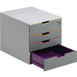 DURABLE Schubladenbox VARICOLOR Safe 760627 Schloss 4Fächer gr fb