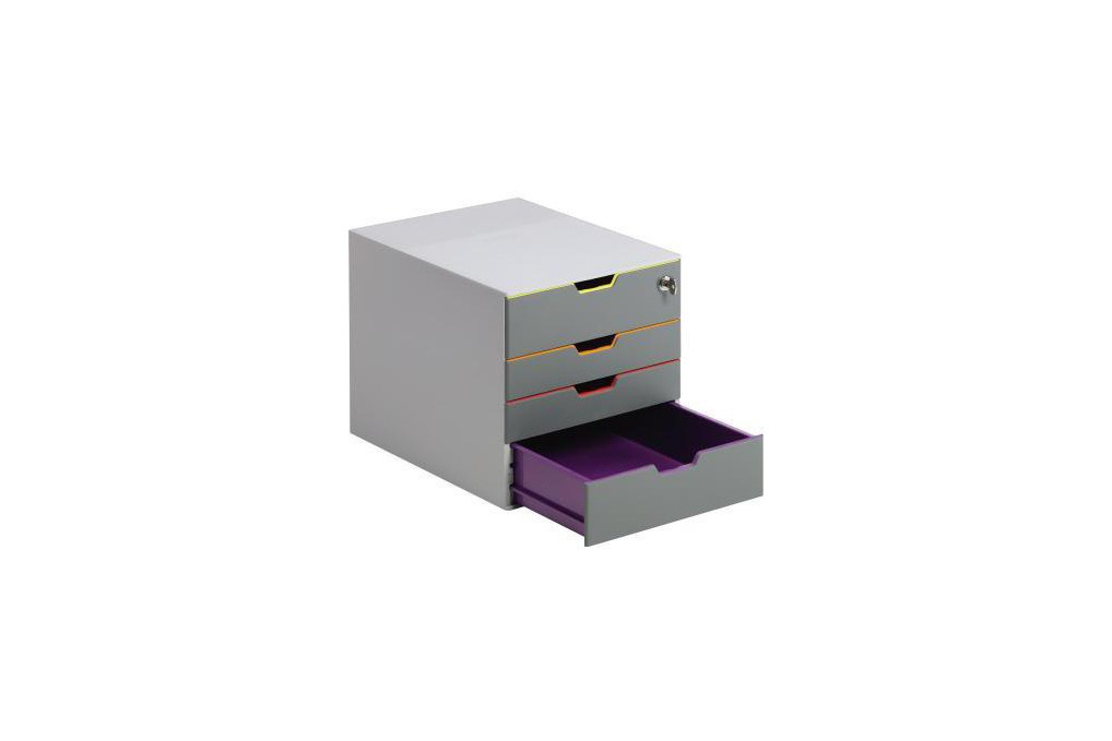 DURABLE Schubladenbox VARICOLOR Safe 760627 Schloss 4Fächer gr fb