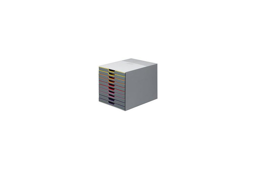 DURABLE Schubladenbox VARICOLOR 10 761027 10Schubfächer grau bunt