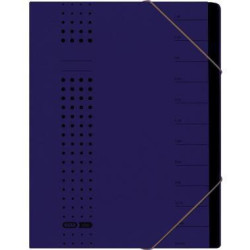 ELBA Ordnungsmappe chic 400001992 DIN A4 12Fächer Karton dunkelblau
