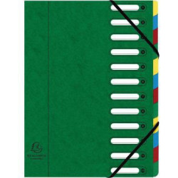 Exacompta Ordnungsmappe Harmonika 55123E DIN A4 12Fächer grün