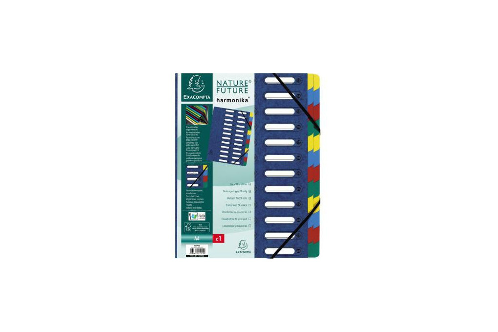 Exacompta Ordnungsmappe Harmonika 55242E DIN A4 24Fächer blau