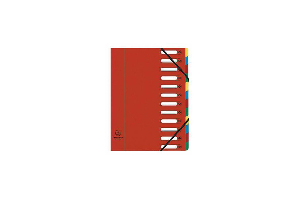 Exacompta Ordnungsmappe Harmonika 55125E DIN A4 12Fächer rot
