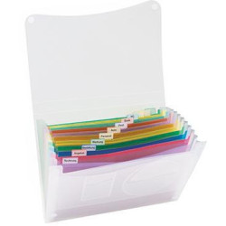 Fächertasche DIN A4 13Fächer Polypropylen transluzent