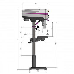Säulenbohrmaschine Optimum DP 26-F (400 V) Set