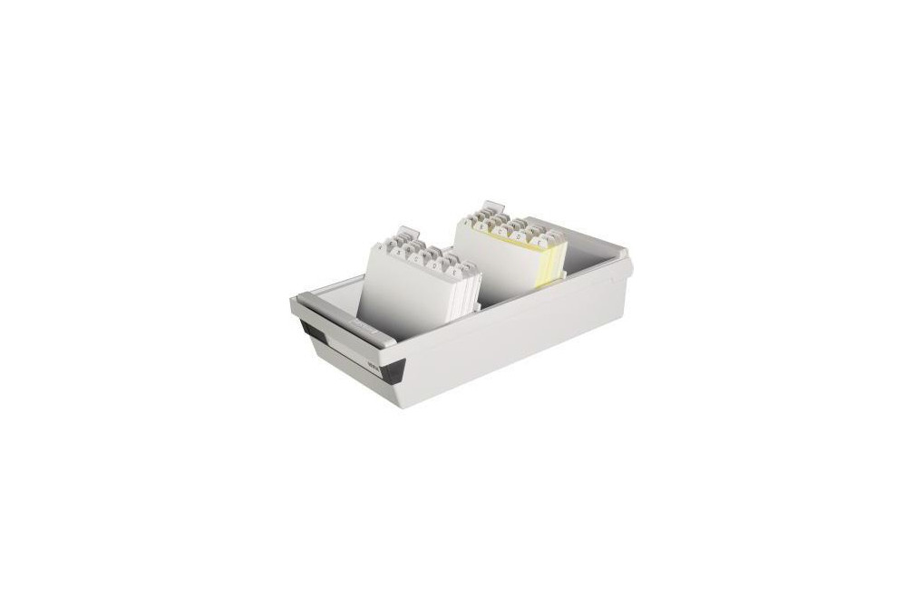 HAN Karteikasten 956 11 DIN A6 quer max. 1300Karten PS lichtgrau